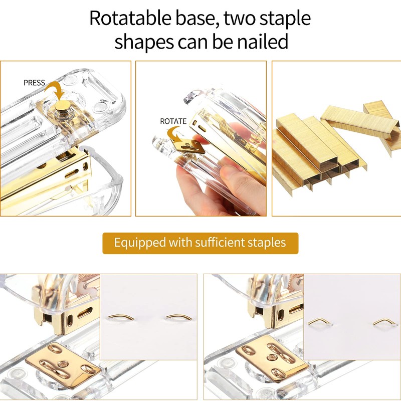 Office Supplies Set Desk Accessory Kit, Acrylic Stapler Set Staple