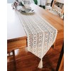 Table Runner 10 x 69 inches, Woven Cotton Crochet Lace
