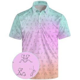 MDLBNSI Funny Golf Shirts Funny Gifts for Men Performance Polo Shirts Funny Lilac L