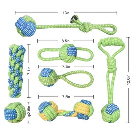 Dog Rope Toys for Medium Dogs - 7 Pack Durable Rope Chewy Toys for Dog Teething Cleaning, Dog Training, Prevents Boredom and Relieves Stress
