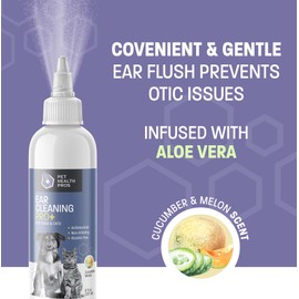 Pet Health Pros Dog Ear Cleaner Pro - Cat Ear Cleaner Dog Ear Cleaner Solution - Wash Smelly and Dirty Dog Ears - Prevent Itching and Irritation - Cucumber Melon Scent - 8 oz