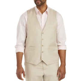 Oak Hill by DXL Men's Big and Tall Reversible Vest Flax 3XL