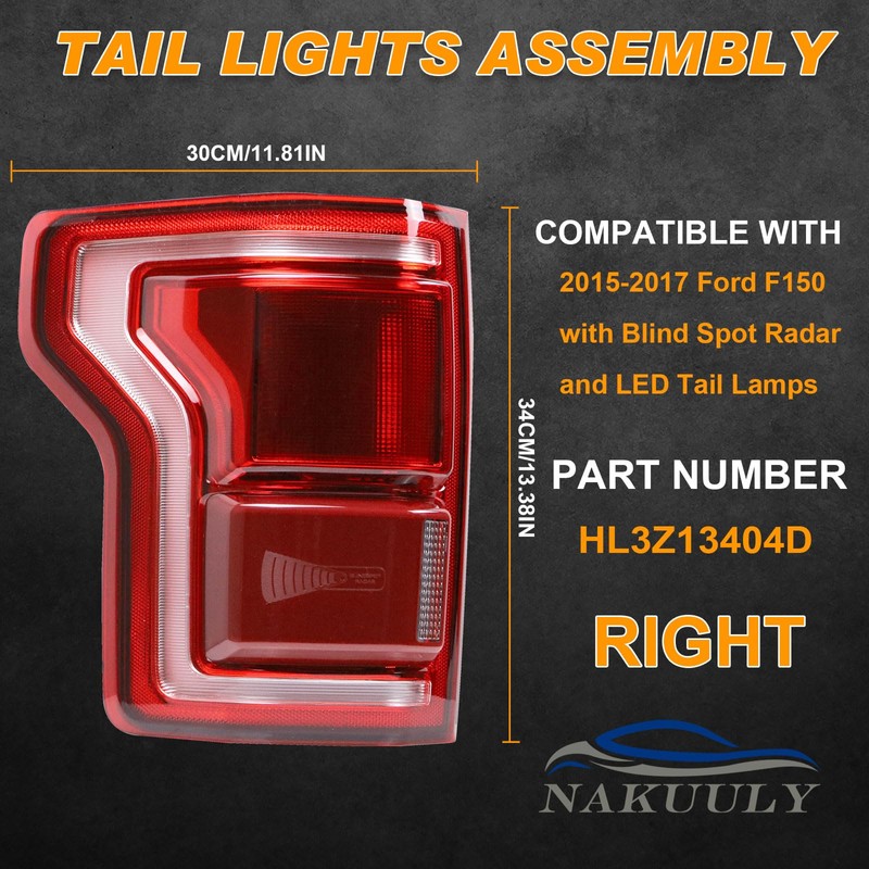 Nakuuly LED Tail Light with Blind Spot Compatible With Ford