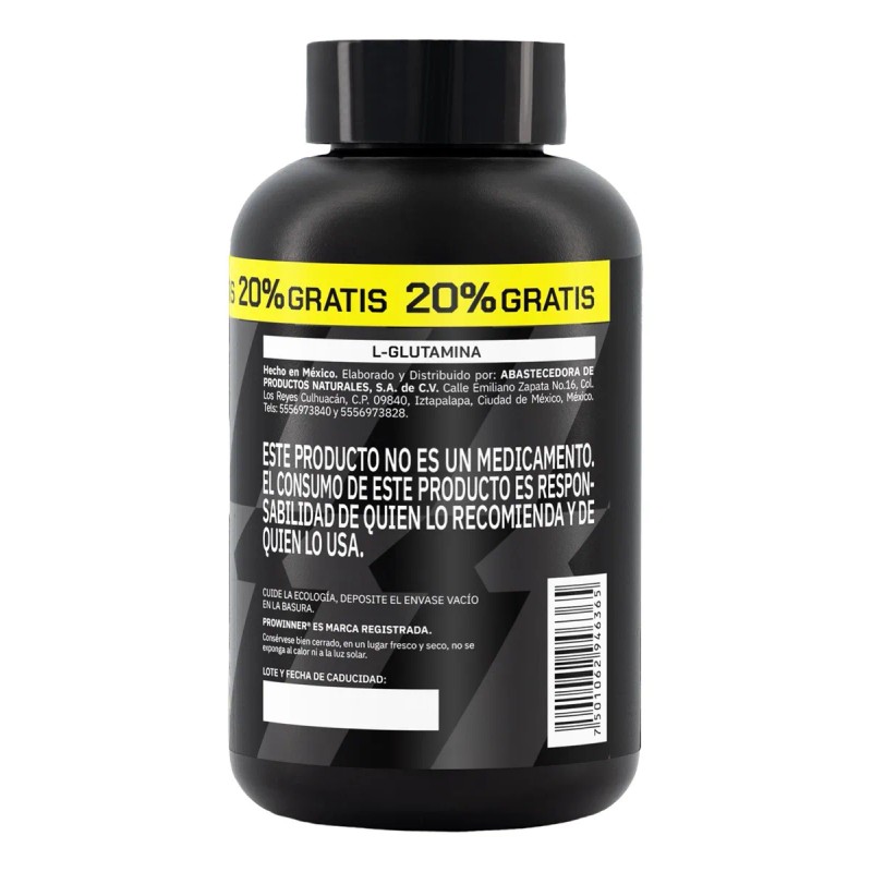L-glutamina (100 Caps 20 Extra) Prowinner Sin Sabor