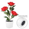 3LED Artificial Rose Lamp Solar Simulation Flower Light LED Bonsai