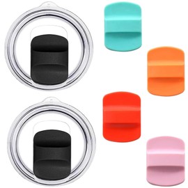 IONPSHG 2pcs 20 oz Magnetic Tumbler Lid Replacement Slider Replacement Cup Lids Tumbler Cover Spill Proof with 4 Magnetic Slider Replacement for YETI Rambler Old Style Rtic Ozark Trail and More (20oz)