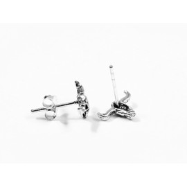 Sterling Silver Tiny Longhorn Stud Earrings -Men and Women Earrings -Ready To Ship