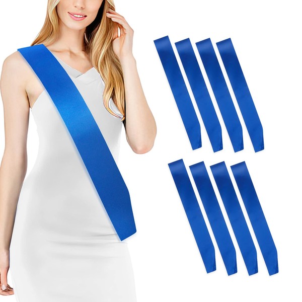 8 Pcs Sash Blank Satin Sash Royal Blue Sash Party,
