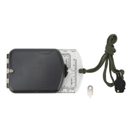 Multifunctional Plastic Compass with Scales Portable Gradiometer Magnifying Glass LED Lamp Tool