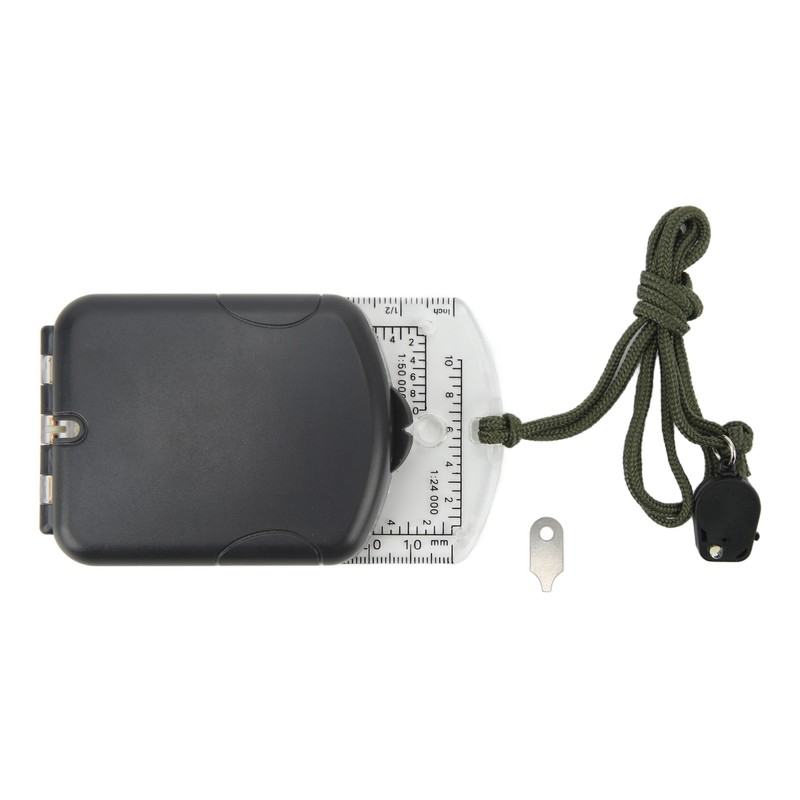 Multifunctional Plastic Compass with Scales Portable Gradiometer Magnifying Glass LED