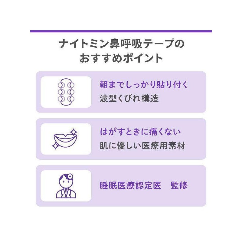 小林製薬 ナイトミン 鼻呼吸テープ 強粘着タイプ 21枚入 + ナイトミン耳ほぐタイム + Kunutonnオリジナルロゴ入りおまけ付