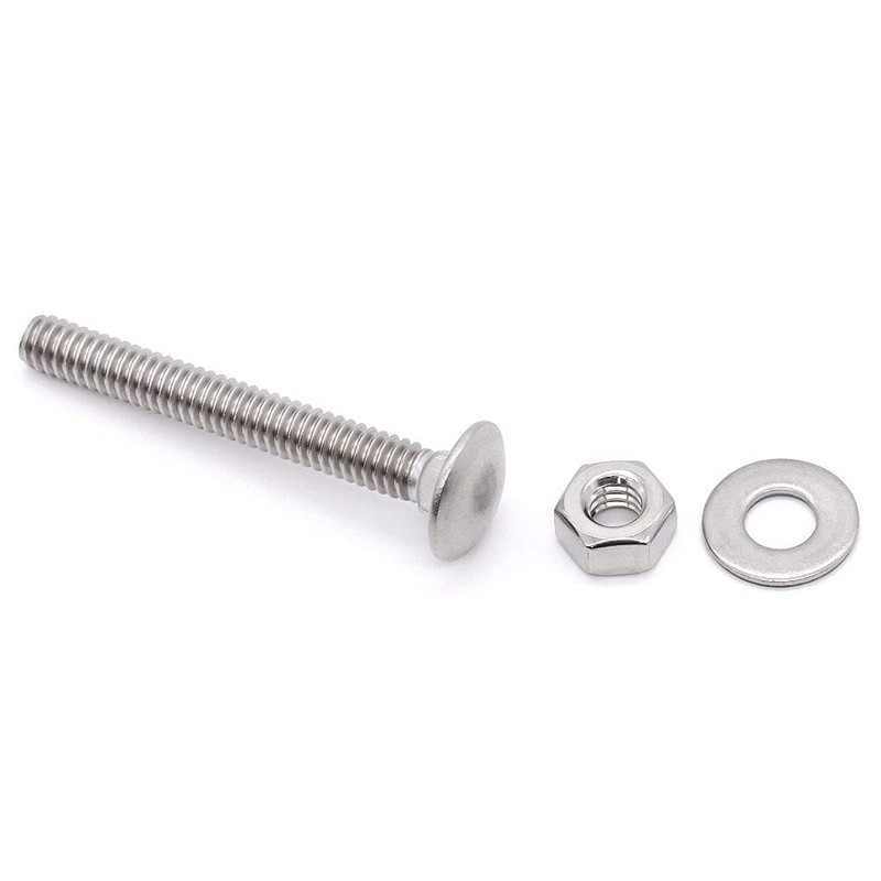 Glvaner (6 Sets) 3/8-16 x 3 Stainless Steel Carriage Bolts