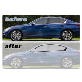 x xotic tech Chrome Delete Blackout Vinyl Wrap Overlay Kit Precut Window Trim Compatible with Q50 Q50S Sedan 2014 2015 2016 2017 2018 2019 2020 2021 2022 2023 2024 (Matte Black)