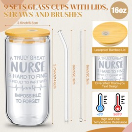 Gilprop 27 Pcs 2025 Bulk Nurse Graduation Gifts for Women Include 16oz Thank You Glass Cup A6 Nursing Appreciation Notebook Glitter Pen for RN Medical Assistant Graduates(Best Nurse Ever)