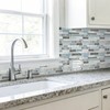 LONGKING Self-Adhesive Kitchen Backsplash, Marble Look Decorative Tiles (10 Tiles)