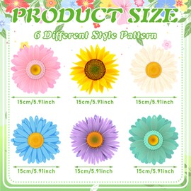 Spakon 72 Pcs Spring Sunflower Hanging Swirl Decoration Spring Party Decoration Pink Blue Yellow Assorted Sunflower Ceiling Decor for Office Home Birthday Mother's Day Wedding Party