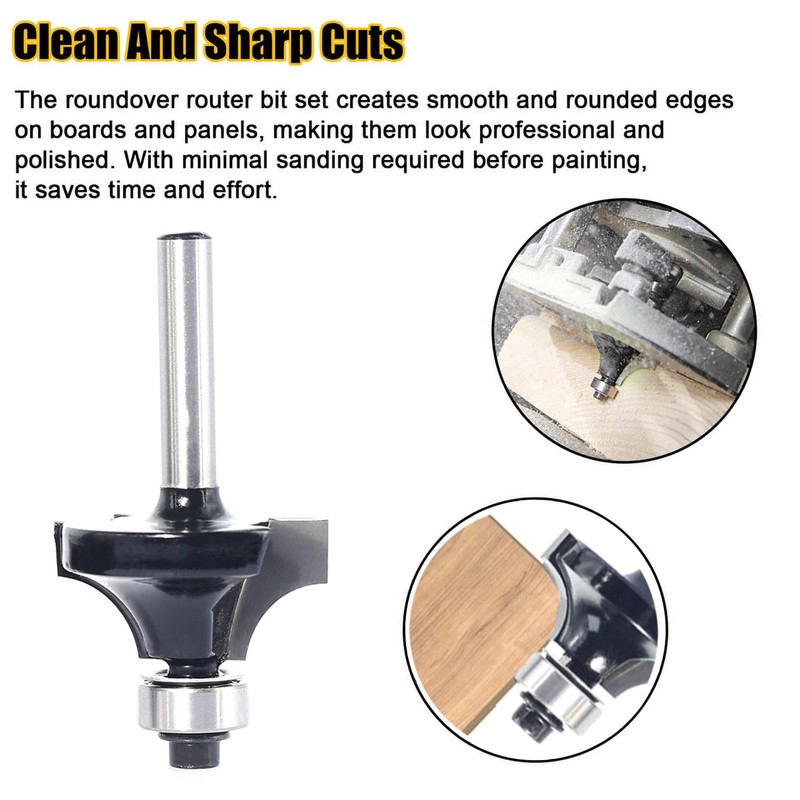 4pcs Round Over Router Bits 1/4 Shank by SICWOOD -