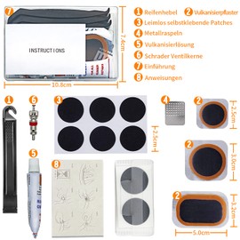 LotsJoy Bicycle Tyre Repair Kit - High Performance Bicycle Tube Patch Kit with Portable Storage Box for Cyclists, Motorcycles, BMX, ATVs and More Inflatable Rubber