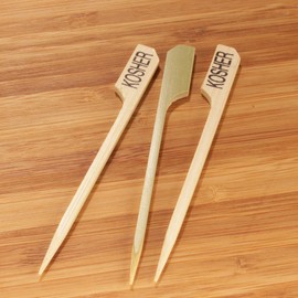 BambooMN - Kosher Marker Bamboo Paddle Skewer Pick - 3.5" (8.9cm) - 100 Pieces