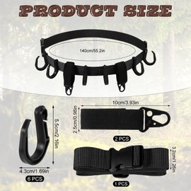 lasuroa Treestand Strap Hangers, Multi-Functional Tree Stand Bow Holder with 2pcs Olecranon Hooks 6pcs Hooks Saddle Hunting Accessories Outdoors, Forestry (Black)