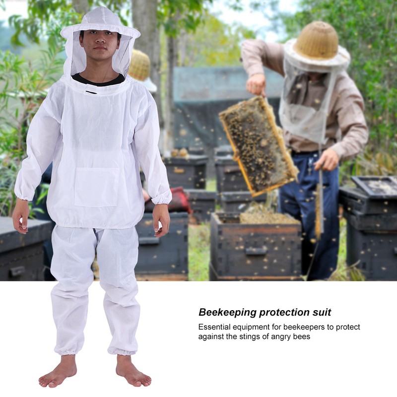 Professional Beekeeper Protective Suit Beekeeping Equipment Hooded Jacket Pants