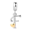 QueenCharms Initial A-Z Letter Charm Golden Heart Alphabet Dangle Beads