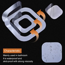 Secopad Non-Slip Bathtub Stickers, 72 PCS Safety Bathroom Tubs Showers Treads Adhesive Decals Scraper (Clear)