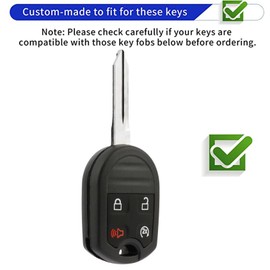 WENHENI Keyless Entry Systems Key for Ford Key Fob Cover Shell with Keychain Fit for Ford F-150 F-250 F-350 F-450 Flex Explorer Escape Ranger Fusion Econoline Mercury (4B-Button Gold-Black)