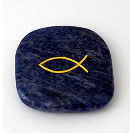 Worry stone with fish sodalite