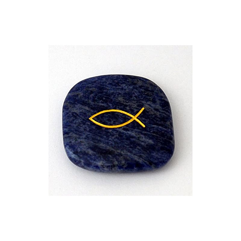 Worry stone with fish sodalite