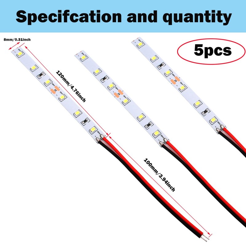 RUNCCI-YUN 5 x 12-18 V 6-LED House Lighting 10 cm