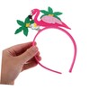 FOMIYES 5pcs Hawaiian Flamingo Luau Headbands with Tropical Palm Leaves
