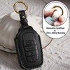 OLLEN NO-Screws Premium Leather Key Fob Cover, Fit for Toyota