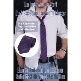 MERSADA Classic tie elegant tie with pattern for stylish men, Dark blue, dark red