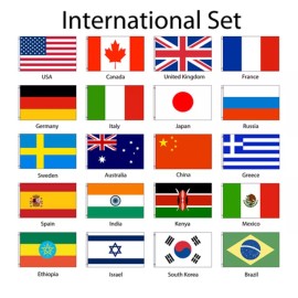 Trade Winds International 3x5 Flag Set of 20 Country Countries Polyester Flags grommets