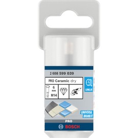 Bosch 1 x PRO Ceramic Dry Drill Bits for Small Angle Grinders, Bore 22.23 (for Tiles, Hard Tiles, Diameter 6 mm, Professional Accessories, Small Angle Grinder)