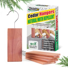 Katcha® Cedar Hangers - 100% Natural Cedar Moth Repel for Wardrobes, Closets, Drawers, Cupboards, Eco-Friendly Moth Repel (20 x Cedar Hangers)