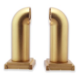 BlastHome™ Luxury French Return Room Darkening Brackets – Premium Quality, Heavy Metal – Fits Only Signature Collection Curtain Rods (Rod Not Included) – 1 1/4" Large Diameter, Set of 2 – Brushed Gold