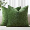 decorUhome Chenille Moss Green Fall Throw Pillow Covers 18x18 Inch