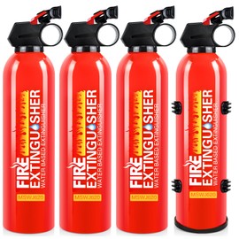 4 Pack Fire Extinguisher for Home with Mount - Upgraded 8-in-1 Portable Fire Extinguisher for Car Vehicle Boat House Kitchen, Water-Based Fire Extinguisher for A, B, C, K Fires
