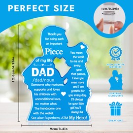 VivaJoy Dad Gifts from Daughter Son - Birthday Presents for Dad Acrylic Plaque, Creative Cool Dad Birthday Gifts, Perfect Dad Presents for Birthday, Gifts for Dad