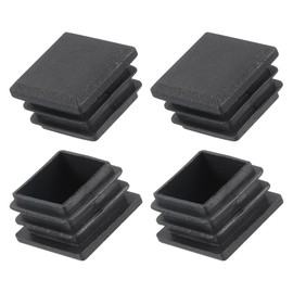 METALLIXITY Square Tube End Cap(25 x 25mm) 4Pcs, Plastic Plugs Insert End Caps Pipe Cap Cover - for Furniture Table Chair Legs, Black