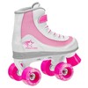 Roller Derby Firestar Youth Girl's Quad Roller Skates, White/Pink, Size