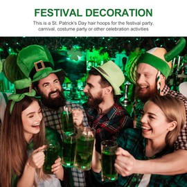 Minkissy 2pcs Party Headband Three Leaf Headband Hat Accessories Sequin Headband Irish Green Headbands St Head Band Tiara Shamrock Headband Greeter Hair Decorate Miss