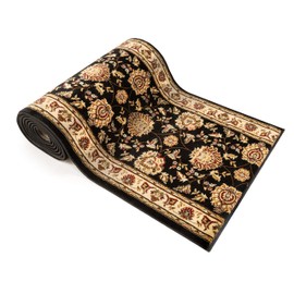 Well Woven Custom Size Hallway & Stair Runner- Choose Your Length - Sultan Sarouk Black Oriental Traditional 31 Inch Wide x 12 Feet Long Runner (31" x 12' Runner) Rug