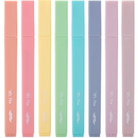 Mr. Pen- Aesthetic Cute Pastel Highlighters Set, 8 pcs, Chisel Tip, Candy Colors, No Bleed Bible Assorted Colors