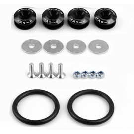 Black Aluminum Fasteners Washers Bolts Kit,Universal Car Front Rear Bumper Quick Release Fasteners Washers