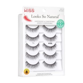 KISS Looks So Natural, False Eyelashes, Shy, 12 mm 5 Pairs Of Lashes Glue On
