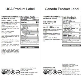 Food to Live Pepitas/Semillas de calabaza orgánicas de Food to Live (Crudas, sin cascara) (4 Pounds)