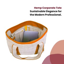 TruHemp Hemp Corporate Tote Bag, Orange – Durable Reusable Shoulder Bag for Office, Shopping, and Travel, Lightweight Large Tote with Sturdy Straps